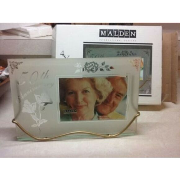 Malden 50th Anniversary Picture Frame  Stand Include 7 x 14" New Item In Box - Picture 8 of 10